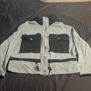 Stylish Two-Tone Jacket with Button Accents